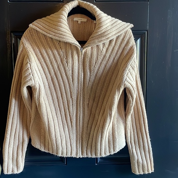 NWT Vince. Ribbed Zipped Wool Blend Cardigan - Picture 5 of 11